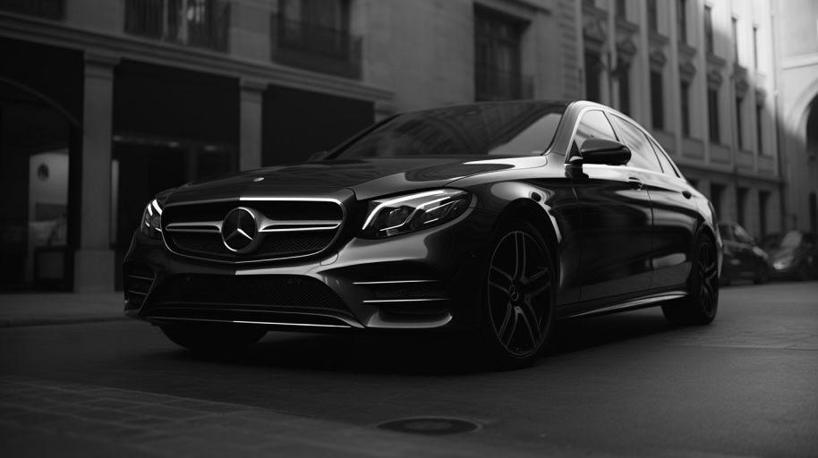 Luxury Mercedes E-Class providing executive chauffeur transfers from Orly Airport to central Paris for business travelers.